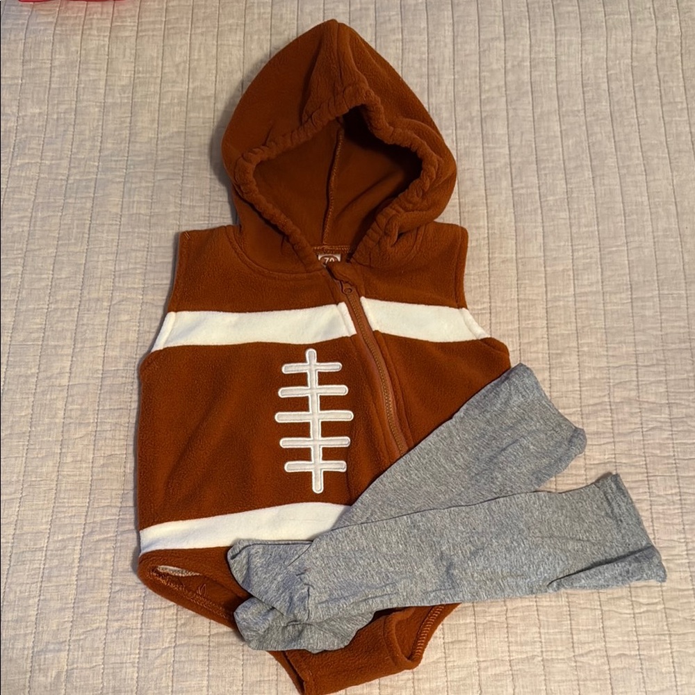 Brown and White Football Halloween Costume